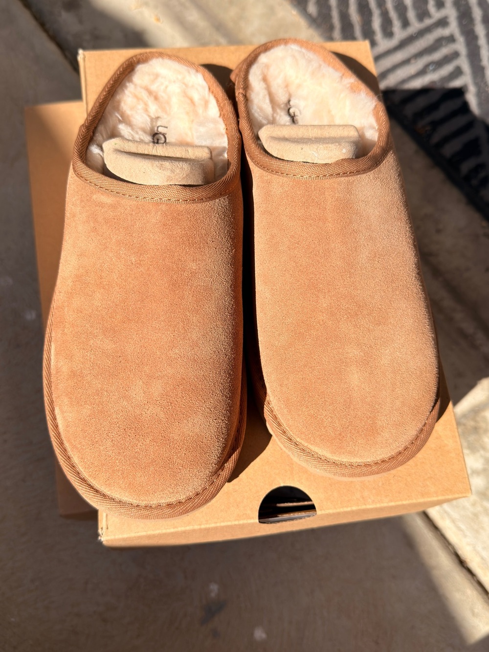 UGG Kids Chestnut Suede Slip-On Slippers